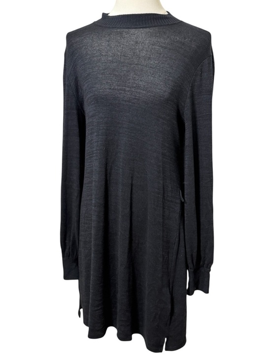 Abercrombie & Fitch Mock Neck Swing Sweater Dress Minimalist Knit Black Size M - Picture 2 of 8